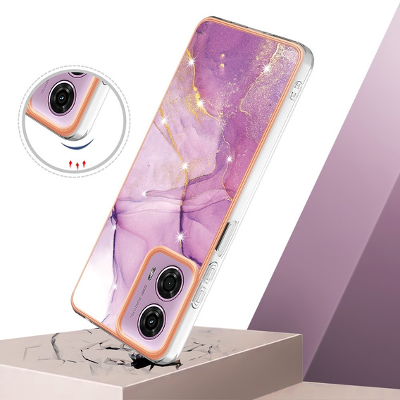 Ochranné pouzdro pro Motorola Moto G24 / G24 Power / G04, Marble Slim Case, fialové