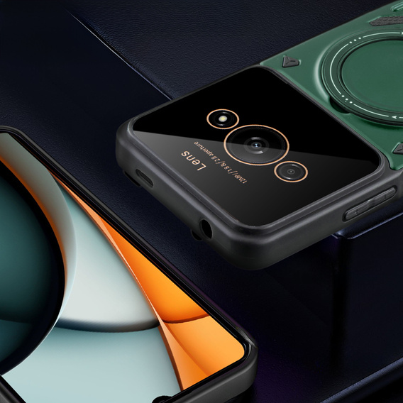 Obrněné pouzdro pro Xiaomi Redmi A3, Magnetic Ring, zelené