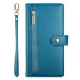 Klopové pouzdro pro Oppo Reno 13F 5G, Wallet Zipper Pocket, modré