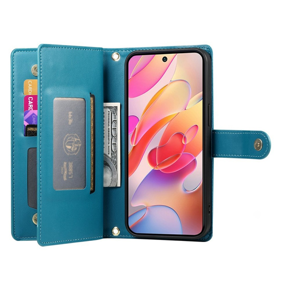 Klopové pouzdro pro Samsung Galaxy A56 5G, Wallet Zipper Pocket, modré