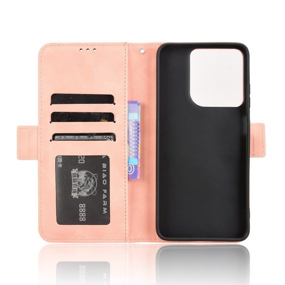 Klopové pouzdro pro Motorola Moto G15 / Motorola Moto G15 Power, Card Slot, růžové