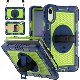 Pevné pouzdro pro Xiaomi Redmi Pad 2, se stojánkem a ramenním popruhem – tmavě modré a zelené