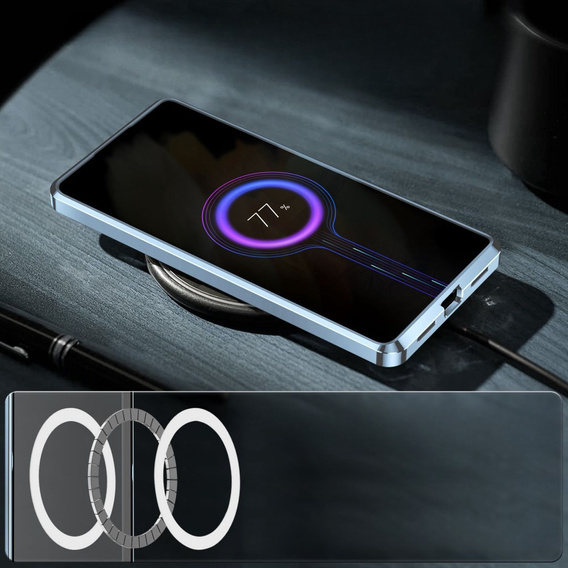 Ochranné pouzdro na fotoaparát pro Samsung Galaxy S21 FE 5G, CamShield MagSafe, transparentní / modré