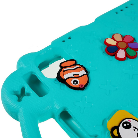 Dětské pouzdro pro Apple iPad Air 11" 6 gen. 2024, Cute Patterns, se stojánkem, zelené