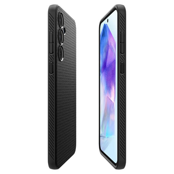 Pouzdro Spigen pro Samsung Galaxy A55 5G, Liquid Air, černé + 9H tvrzené sklo