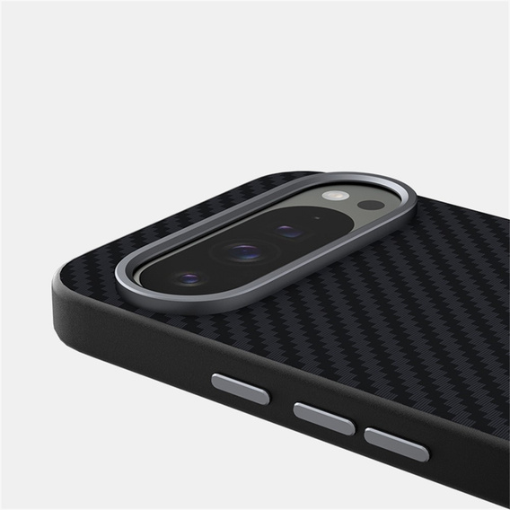 Pouzdro pro Google Pixel 10 / 10 Pro, ABEEL, pro MagSafe, s karbonovou texturou, černé