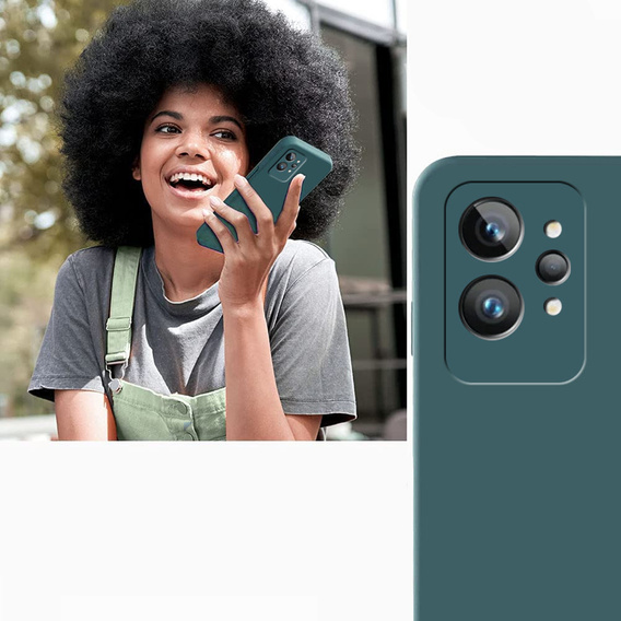 Pouzdro pro Realme GT2 Pro, Silicone Lite, tmavě zelené