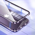 Pouzdro pro iPhone 15, Magnetic Dual Glass, fialové