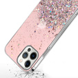Pouzdro pro iPhone 13 Pro Max, Glittery, růžové