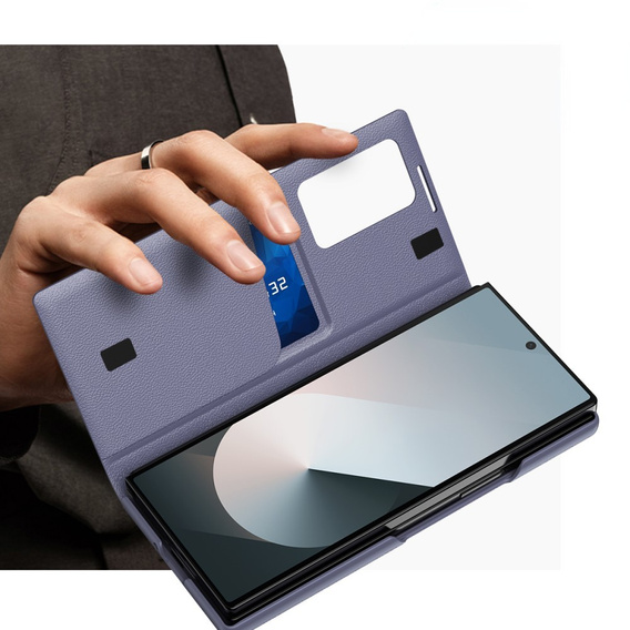Flipové pouzdro pro Samsung Z Fold5 5G, Smart View Wallet, levandulové