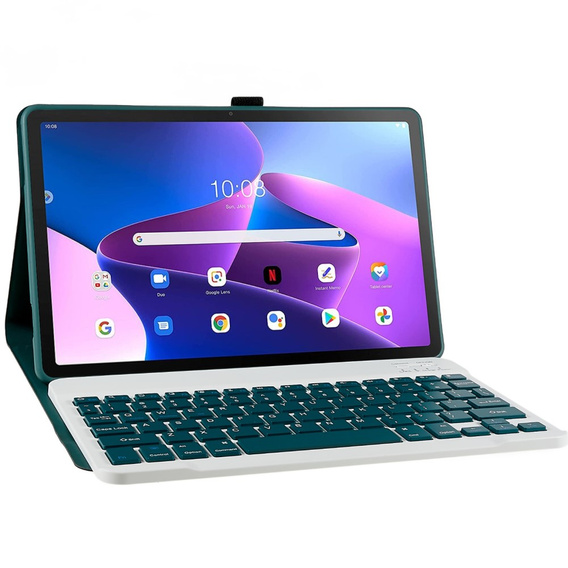 Pouzdro + klávesnice Lenovo Tab M10 Plus Gen 3 TB-125F TB-128F, tmavě zelené