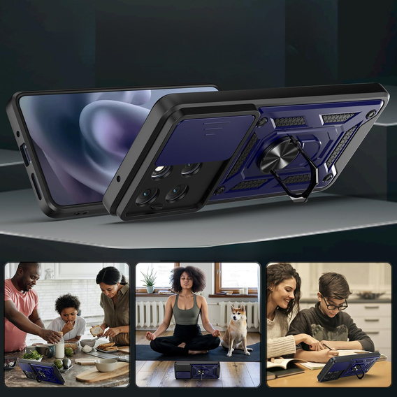 Pouzdro pro Motorola Moto G86 5G, CamShield Slide, modré