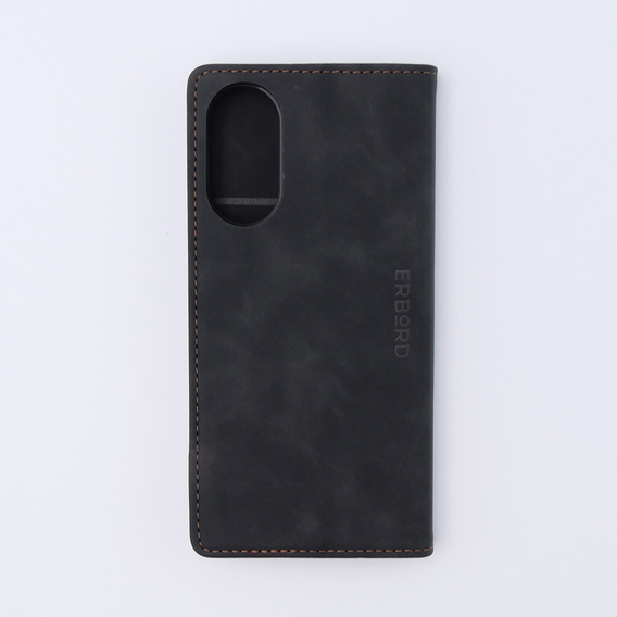 Pouzdro pro Oppo A78 4G, ERBORD Vintage peněženka s klopou, černé