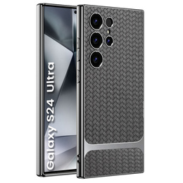 Pouzdro pro Samsung Galaxy S24 Ultra, GKK Woven Leather, šedé