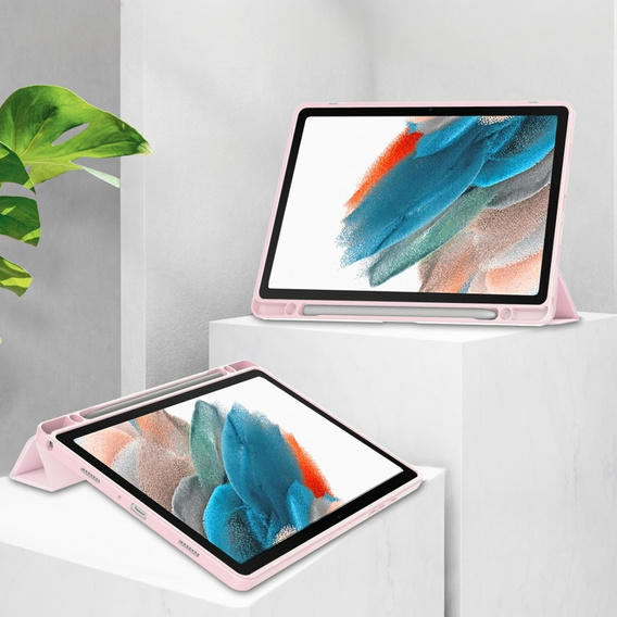 Pouzdro pro Samsung Galaxy Tab A9+, Smartcase Hybrid, se slotem na stylus, růžové