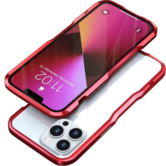Pouzdro LUPHIE pro iPhone 13 Pro Max, Armor Bumper, červené