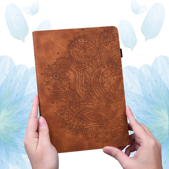 Pouzdro s klopou pro Xiaomi Redmi Pad SE 11", flower, hnědé