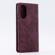 Pouzdro pro Oppo A78 4G, ERBORD Vintage peněženka s klopou, červené
