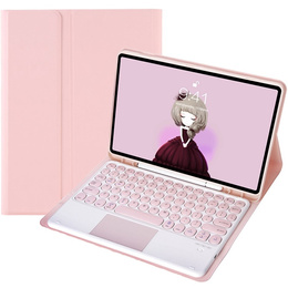 Pouzdro + klávesnice Samsung Galaxy Tab S6 Lite 2020 P610/P615 / S6 Lite 2022 10.4, Touchpad Pen Slot, růžové rose gold