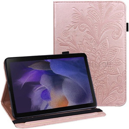 Pouzdro s klopou pro Samsung Galaxy Tab A8 10.5 SM-X200 SM-X205, flower, růžové rose gold