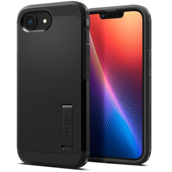 Pouzdro Spigen pro iPhone 16E, Tough Armor Mag MagSafe, černé + 9H tvrzené sklo