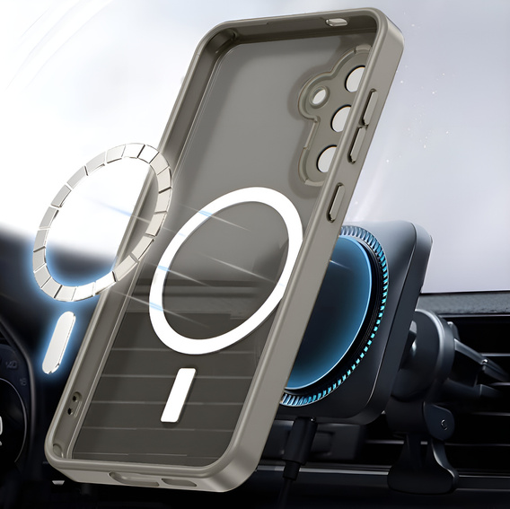 Pouzdro pro Samsung Galaxy S25+ Plus, pro MagSafe, ERBORD Matt Case, šedý + sklo na displej