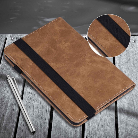Pouzdro pro Lenovo Tab M10 Plus 10.6 Gen 3 TB-125F TB-128F, Classic, s prostorem pro stylus, hnědé