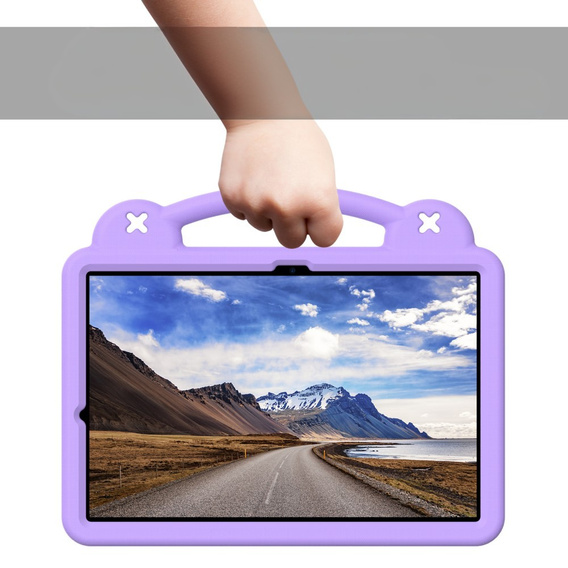 Dětské pouzdro pro Samsung Galaxy Tab S10+ Plus, Cute Patterns, se stojánkem, fialové