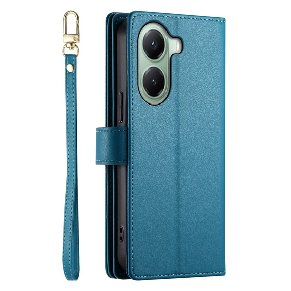 Klopové pouzdro pro Xiaomi Poco X7 Pro 5G, Wallet Zipper Pocket, modré