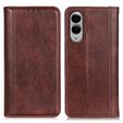 Flipové pouzdro pro Samsung Galaxy S25 Edge, Split Leather, hnědé