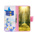 Klopové pouzdro pro Xiaomi Redmi 13C / Poco C65, Wallet, butterfly & flowers, bílé