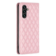 Klopové pouzdro pro Samsung Galaxy A35 5G, Wallet, BINFEN COLOR, růžové