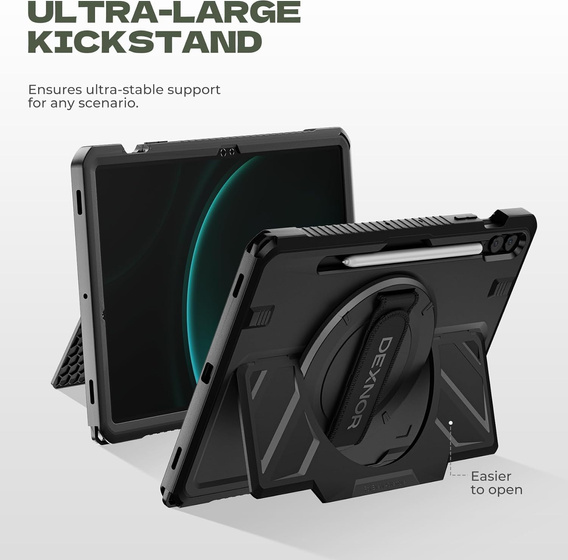 Pouzdro Dexnor 360° s řemínkem a držákem stylusu pro Samsung Galaxy Tab S9 FE+
