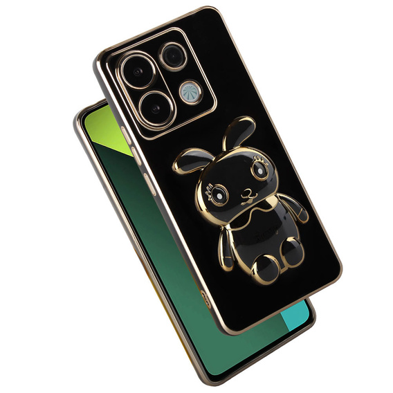 Pouzdro pro Xiaomi Redmi Note 13 Pro 5G, Rabbit, černé + 9H tvrzené sklo