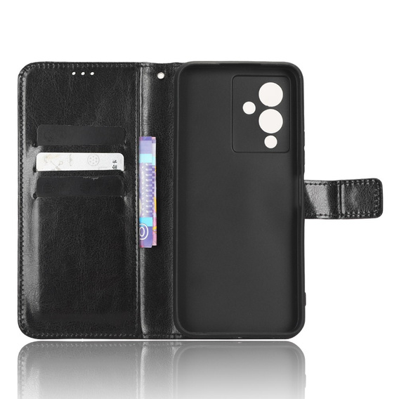 Klopové pouzdro pro Infinix Note 12 5G, Crazy Horse Wallet, černé