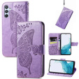 Klopové pouzdro pro Samsung Galaxy A56, Butterfly, fialové