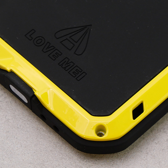 Pouzdro Love Mei pro iPhone 12, armored with glass, žluté