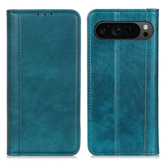 Klopové pouzdro pro Google Pixel 10 Pro XL / 9 Pro XL, s kapsou, kůže, zelené