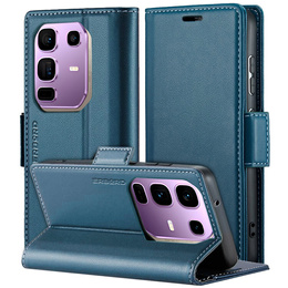 Pouzdro pro Infinix Note 50 Pro+, ERBORD Glossy Litchi, flipová peněženka, modré