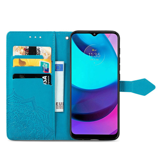 Klopové pouzdro pro Motorola Moto E20/E30/E40, Mandala, modré