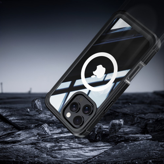 Pouzdro pro iPhone 16 Pro Max, Shockproof, se sklem, pro MagSafe, černé