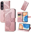 Klopové pouzdro pro Vivo V50 Lite 4G / 5G, Butterfly, růžové rose gold