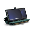 Pouzdro CASEME pro Samsung Galaxy S24 FE, RFID Leather Wallet, s popruhem přes rameno, zelené