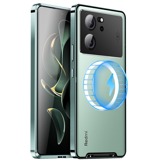Ochranné pouzdro na fotoaparát pro Xiaomi 13T / 13T Pro, CamShield MagSafe, transparentní / zelené