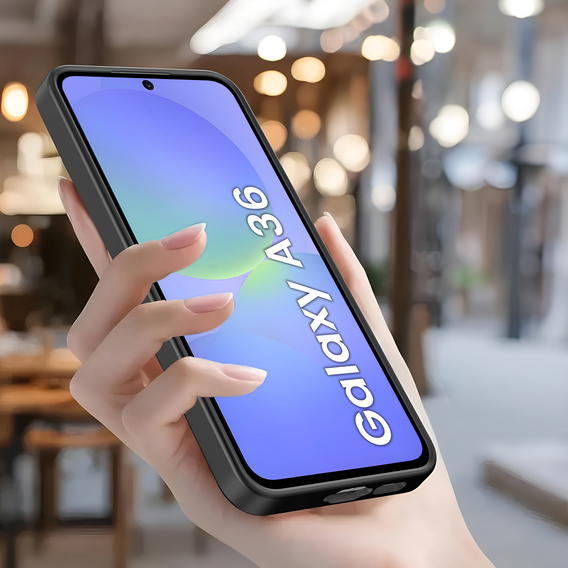 Pouzdro pro Samsung Galaxy A36, Silicone Heart, černé + 9H tvrzené sklo
