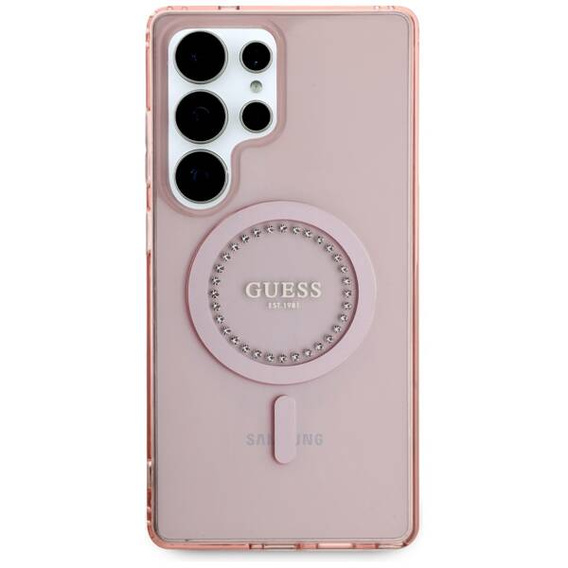 Pouzdro GUESS pro Samsung Galaxy S25, 4G Big Metal Logo, růžové