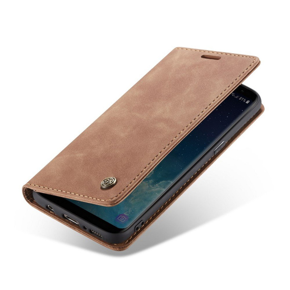 Pouzdro CASEME pro Samsung Galaxy S8, Leather Wallet Case, hnědé