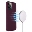 Pouzdro pro iPhone 13 Pro, Silicone MagSafe, kaštanové