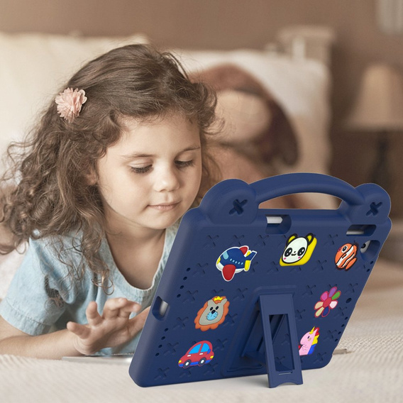 Dětské pouzdro pro iPad 9.7" 2018/2017 (6/5 gen.) / Pro 9.7" 2016, Cute Patterns, se stojánkem, námořnicky modré