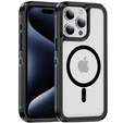 Pouzdro s rámečkem pro iPhone 15 Pro, pro MagSafe, průhledné / černé